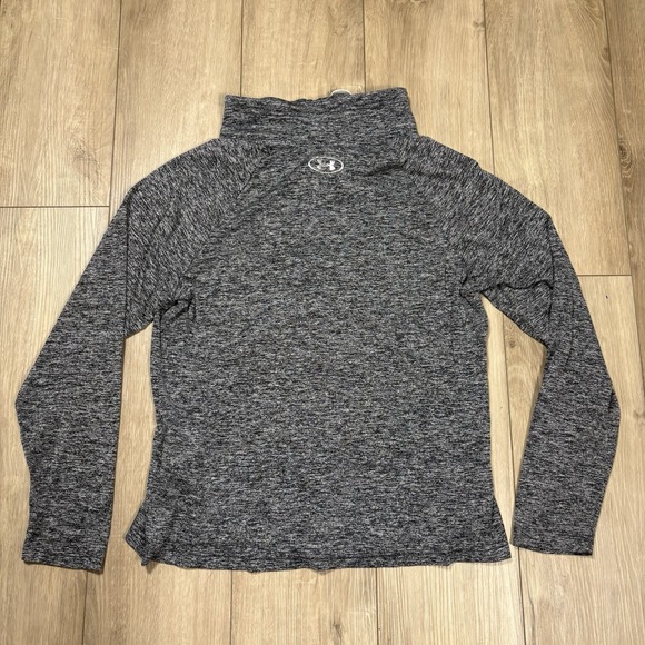 Under Armour Gray Long Sleeve Stretch Heatgear Full Zip Mock Neck Sweater Large - Picture 7 of 7